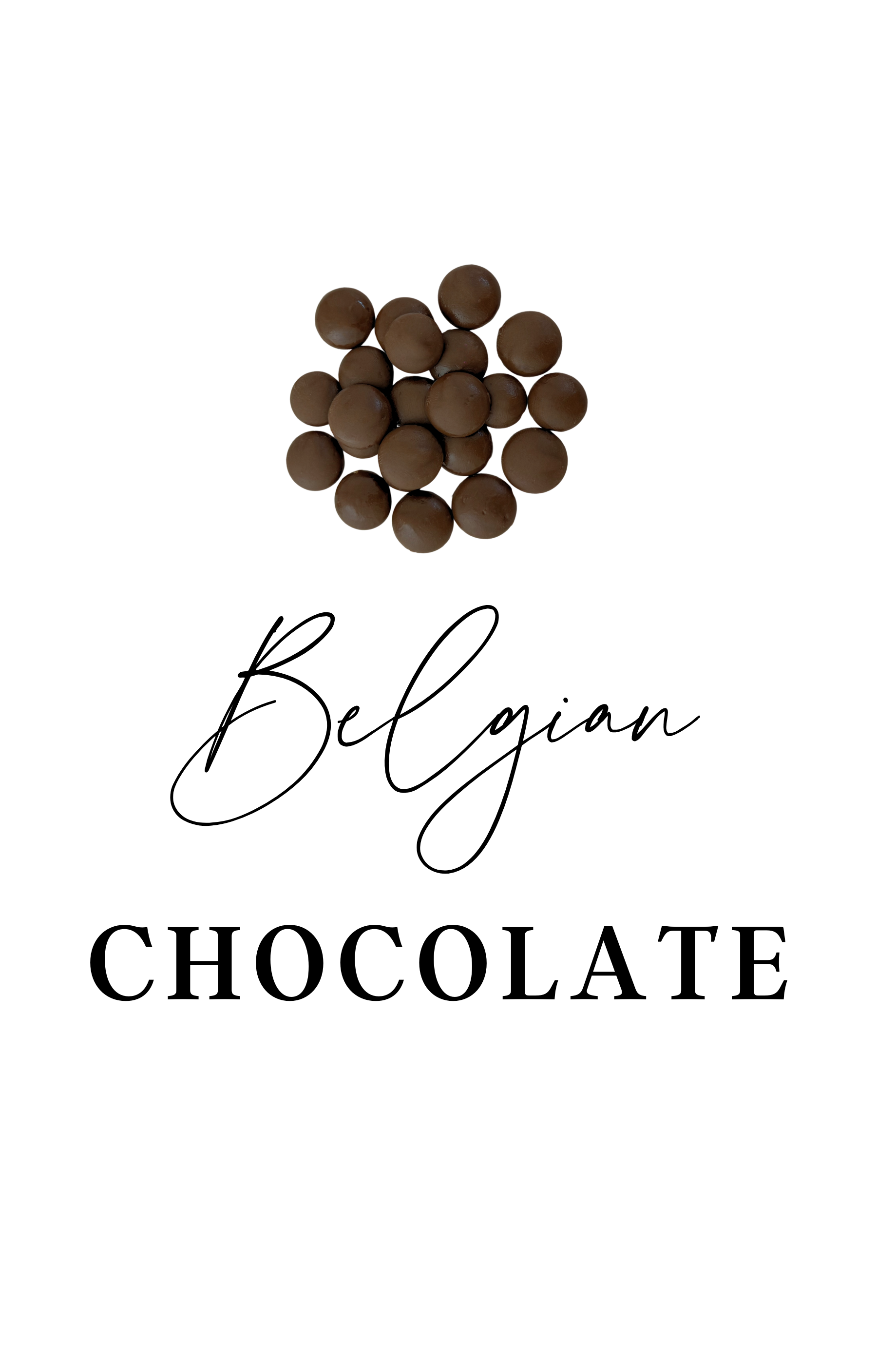Premium Belgian chocolate, dark chocolate and milk chocolate