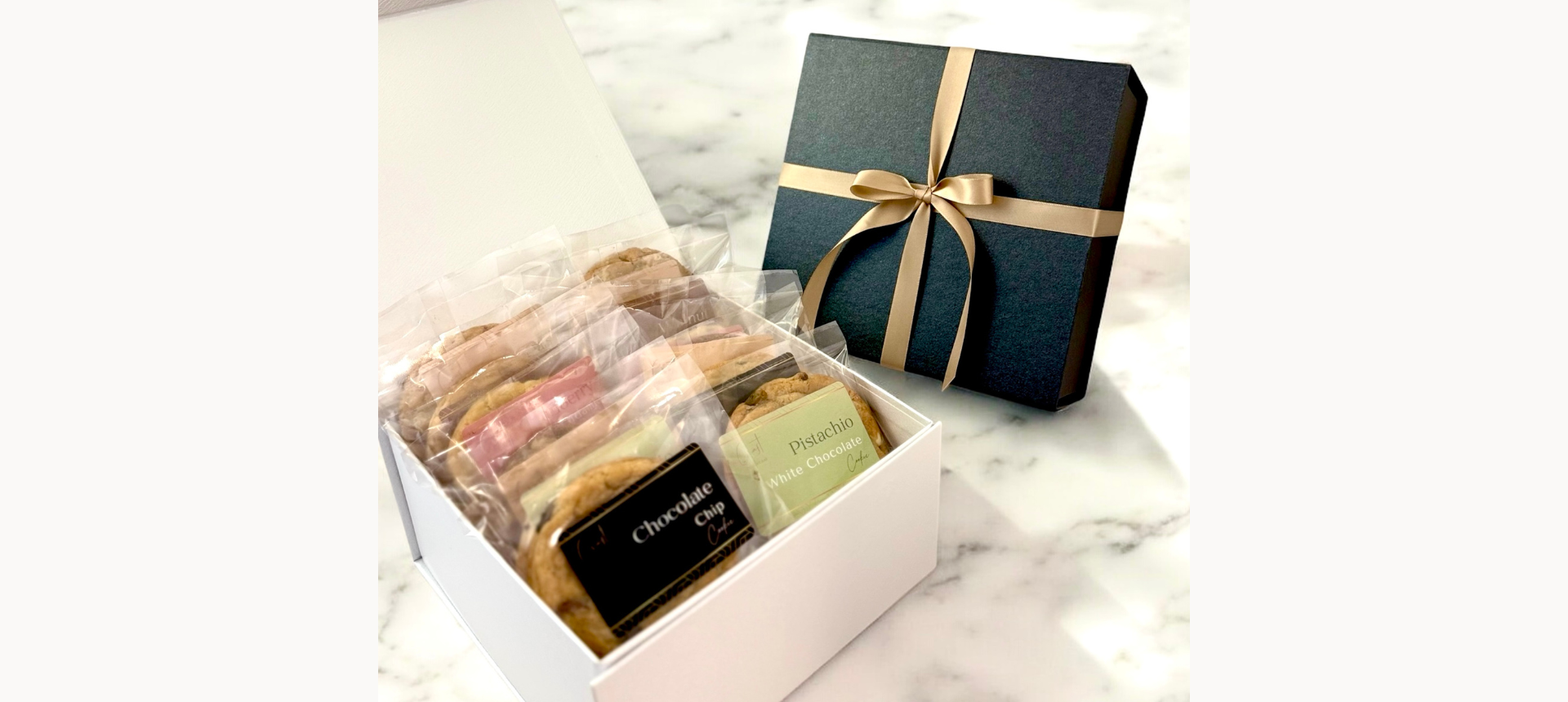 cookie gift basket, assorted bakery desserts