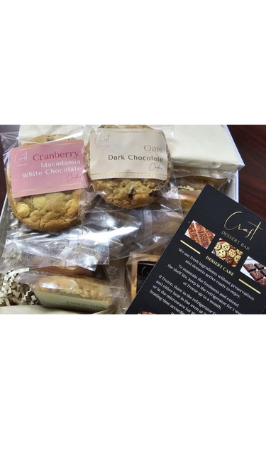 Assorted gourmet cookies featuring a variety of flavors and textures, including classic chocolate chip, pistachio cookie, coffee cookie, hazelnut cookie, macadamia and white chocolate cookie, oats and dark chocolate cookie, walnut milk chocolate cookie, perfect for any sweet craving