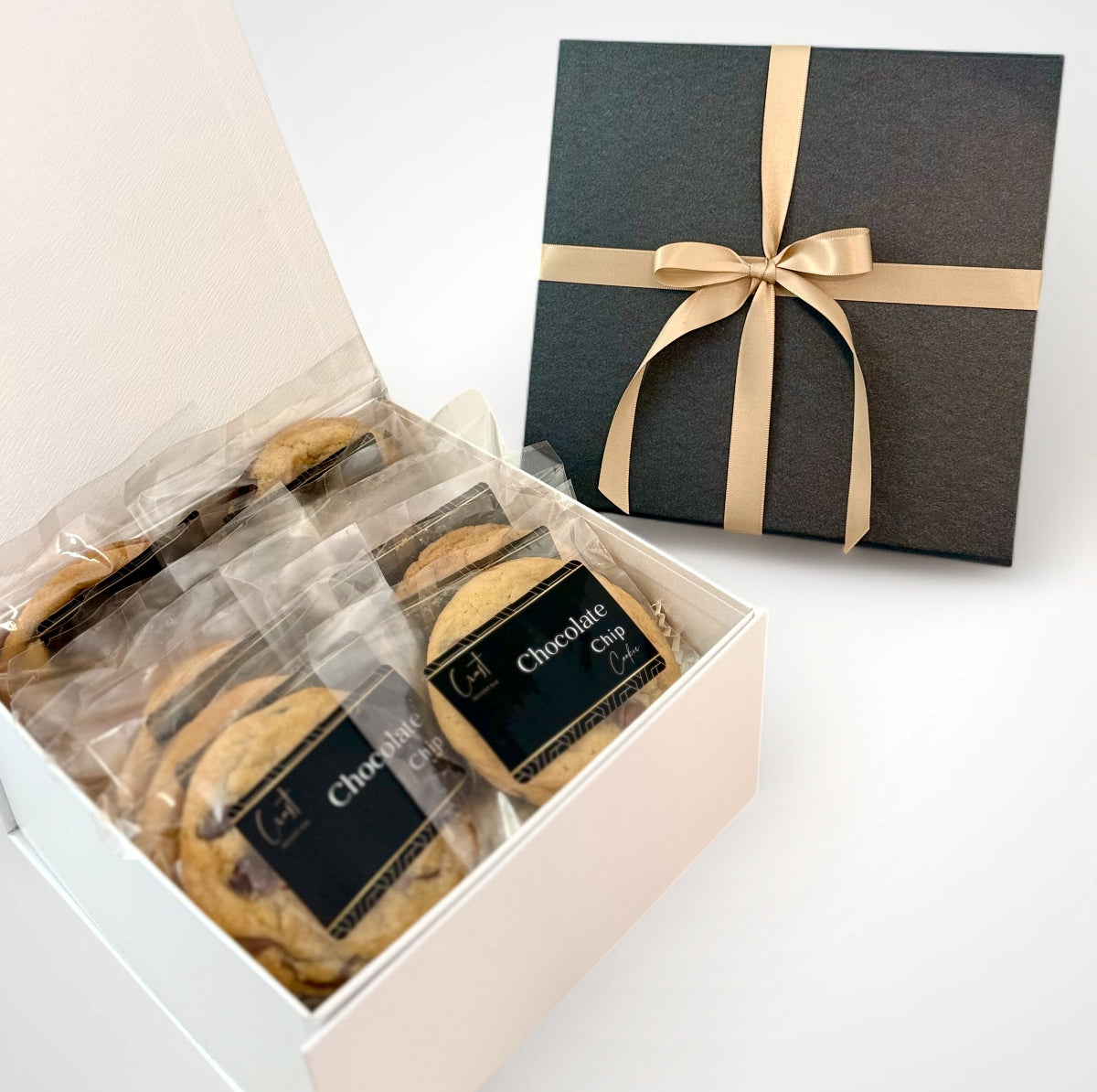 Decadent chocolate chip cookies made with rich Irish butter, Madagascar Bourbon pure vanilla extract, and premium Belgian chocolate for an indulgent, gourmet treat